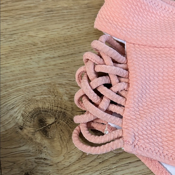 Cupshe Coral Bikini with Lace-Up Detail - Picture 4 of 7